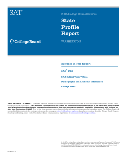 SAT State Profile Report, Washington