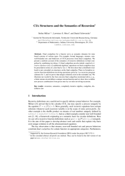 CIA Structures and the Semantics of Recursion