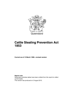 Cattle Stealing Prevention Act 1853