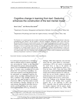 Cognitive change in learning from text: Gesturing enhances