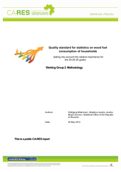 Quality standard for statistics on wood fuel consumption of - CA-RES