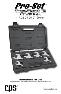 Torque Wrench Kit #TLTWSM Metric