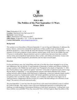 The Politics of the Post-September 11 Wars