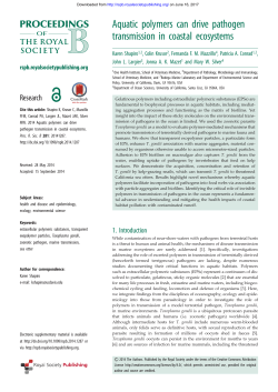 Aquatic polymers can drive pathogen transmission in coastal