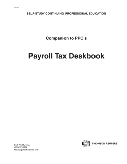 Payroll Tax Deskbook - Checkpoint Learning