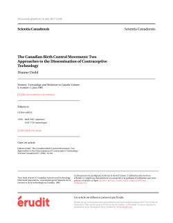 The Canadian Birth Control Movement: Two Approaches to