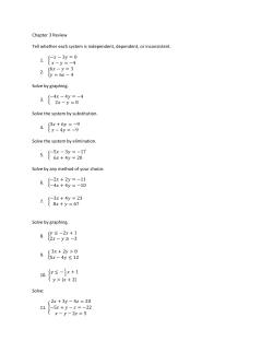 Chapter 3 Review Tell whether each system is independent