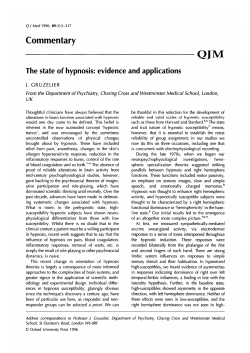The state of hypnosis: evidence and applications