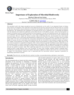 Importance of Exploration of Microbial Biodiversity