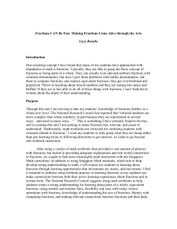 Fractions CAN Be Fun: Making Fractions Come Alive through the