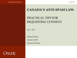 Canada`s Anti-spam Law: Practical Tips for Requesting Consent