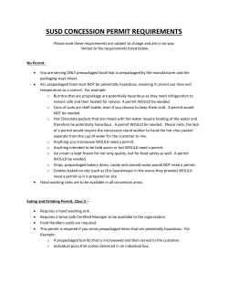 SUSD CONCESSION PERMIT REQUIREMENTS
