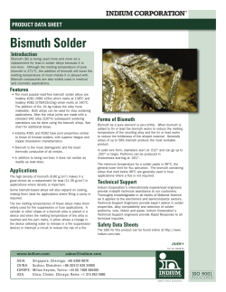 Bismuth Solder - Indium Corporation of America