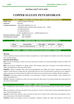 msds for copper sulfate pentahydrate