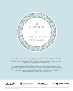 CBC LITERARY PRIZES PRIX DE LA CR&Eacute;ATION RADIO