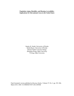 Population Aging, Disability, and Housing Accessibility: Implications