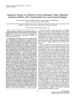 Subacute Toxicity of a Mixture of Nine Chemicals in Rats: Detecting
