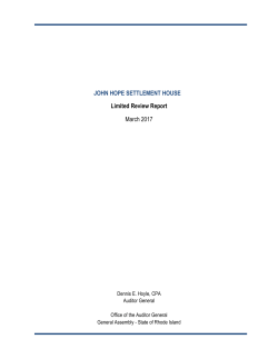 JOHN HOPE SETTLEMENT HOUSE Limited