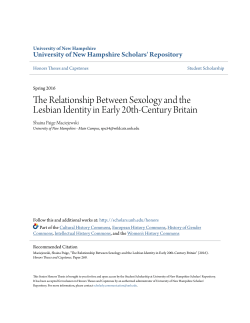 The Relationship Between Sexology and the Lesbian Identity in