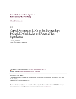 Capital Accounts in LLCs and in Partnerships