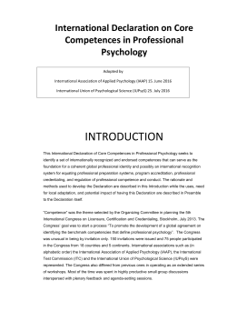 International Declaration on Core Competences in Professional