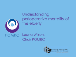 Understanding perioperative mortality of the elderly