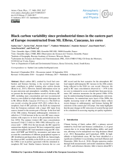 Black carbon variability since preindustrial times in the eastern part