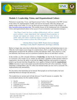 Module 2: Leadership, Vision, and Organizational Culture