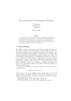 Ray methods for Free Boundary Problems