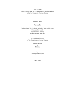 Place, Values, and the Environmental Transformations
