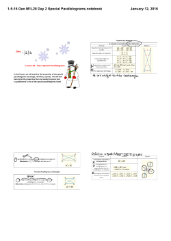 1-5-16 Geo M1L28 Day 2 Special Parallelograms.notebook
