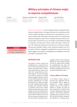 Military principles of chinese origin to improve competitiveness