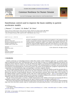Hamiltonian control used to improve the beam stability in particle
