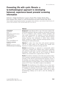 Presenting life with cystic fibrosis