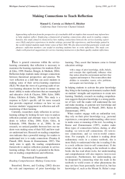 Making Connections to Teach Reflection