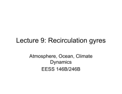 Lecture 9: Recirculation gyres