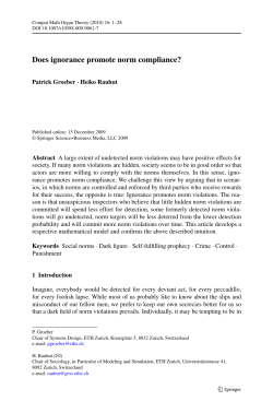 Does ignorance promote norm compliance?