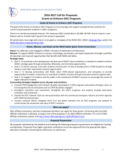The NASA Idaho Space Grant Consortium Research Initiation Grant