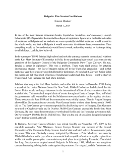 Bulgaria: The Greatest Vacillations Simeon Djankov March 1, 2014