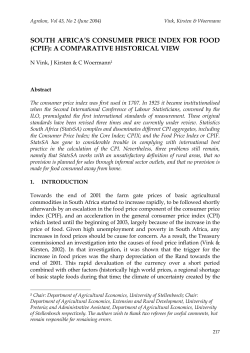 South Africa`s Consumer Price Index for food (CPIF