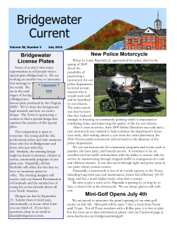 July 2016 - Bridgewater License Plates