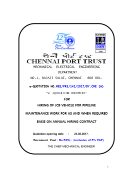 e-Quotation for Hiring Of JCB Vehicle For Pipeline
