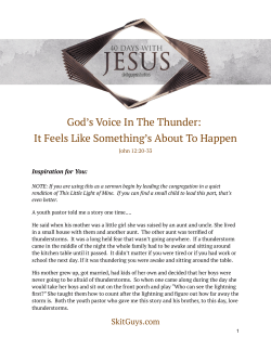 God`s Voice In The Thunder: It Feels Like Something`s About To