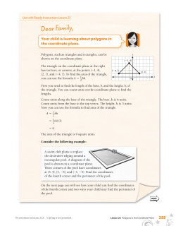 Lesson 23 - Polygons in the Coordinate Plane for Parent