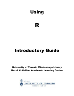R Introductory Guide - UTM Library Laptops