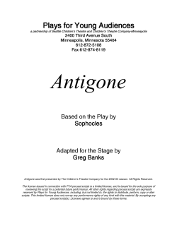 ANTIGONE - Plays for Young Audiences