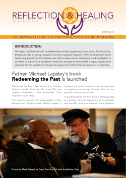 Newsletter: February 2013 - Institute for Healing of Memories