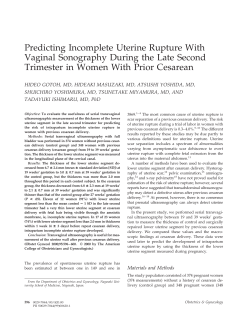 Predicting Incomplete Uterine Rupture With Vaginal