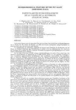 hydrogeologïcal features of the po valley