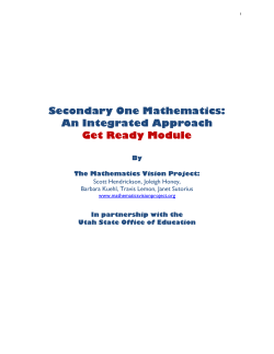 Secondary One Mathematics: An Integrated Approach Get Ready